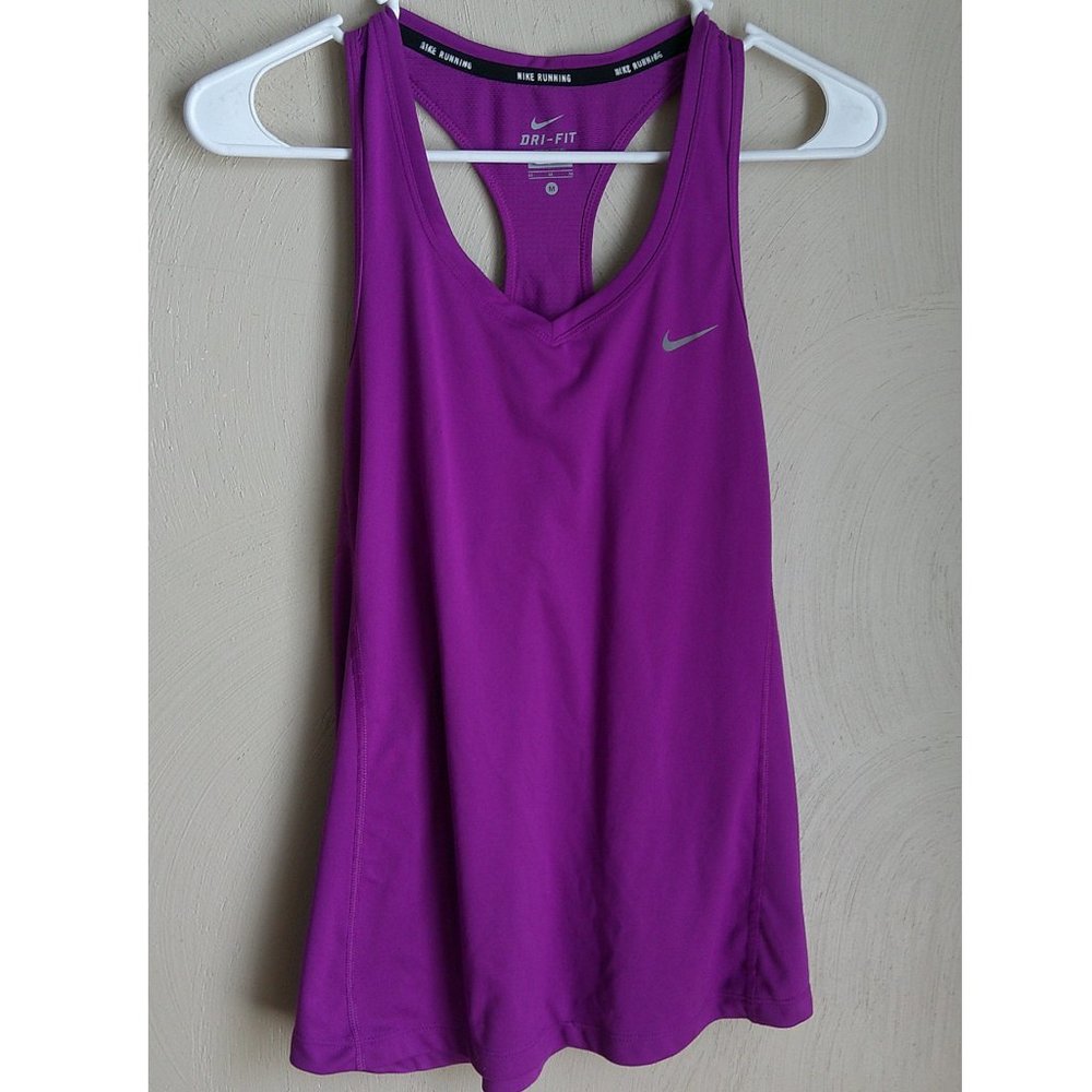Nike Women's Dri-fit Athletic Racerback Purple Performance Tank Top